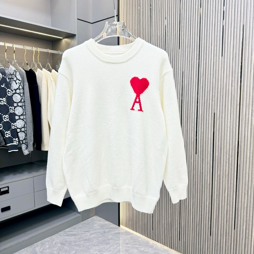 Pull Ami De Cœur en laine en blanc
